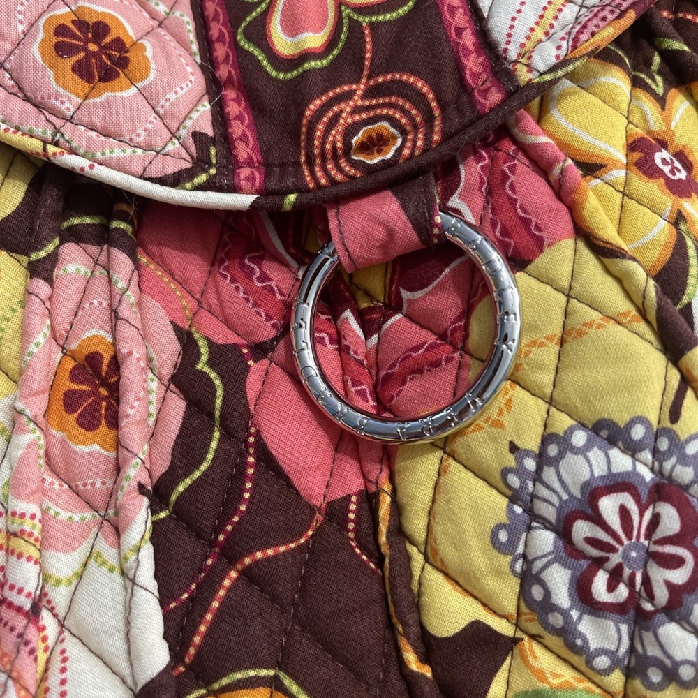 Vera Bradley Buttercup Saddle Up Bag-Crossbody-Shoulder Bag-Silver Ring - Picture 2 of 10
